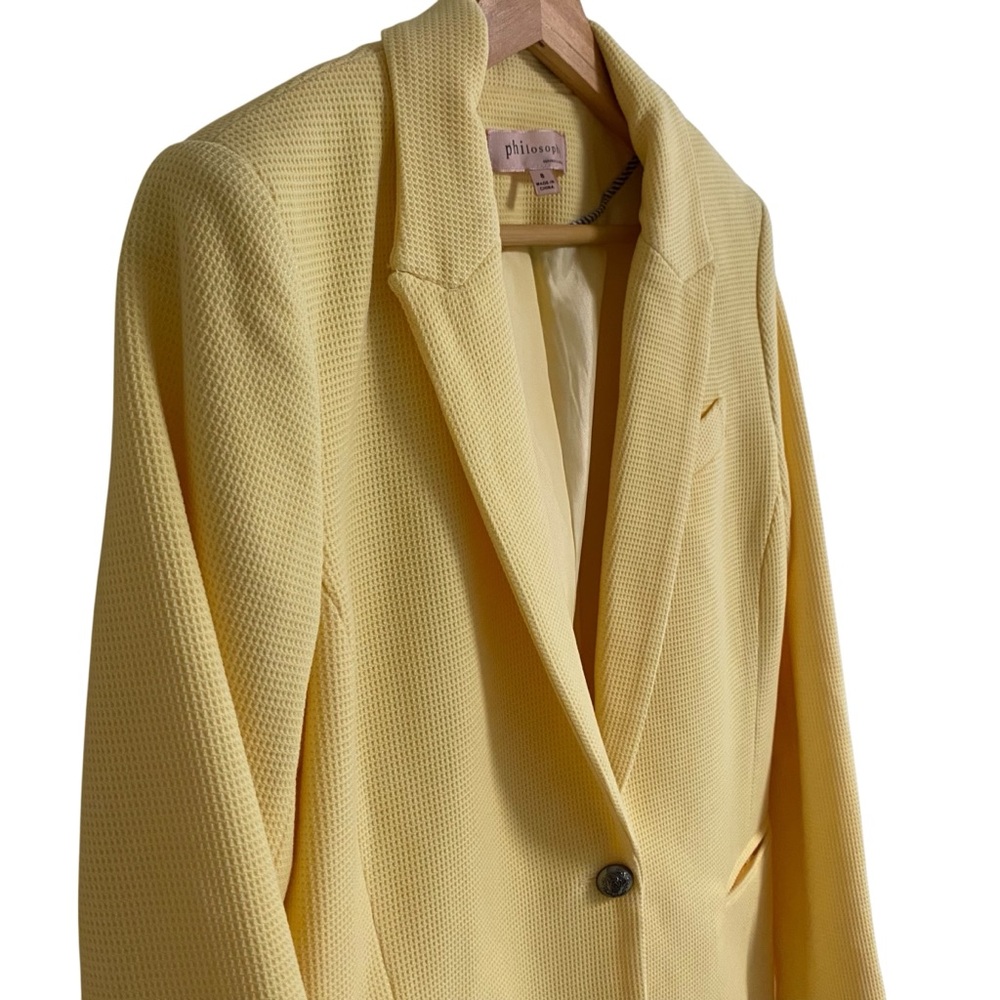 Philosophy Yellow Single Button Textured Tailored… - image 8